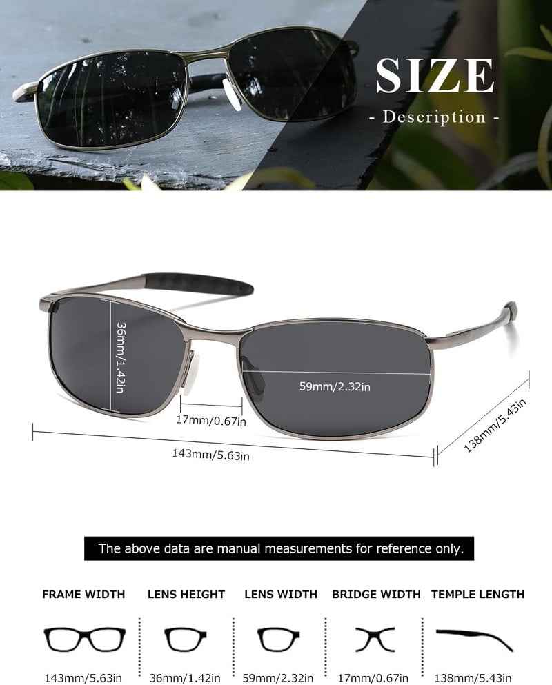 AEVOGUE Polarized Sunglasses For Men Rectangle Metal Frame Retro Sun Glasses AE0395 - Image 5